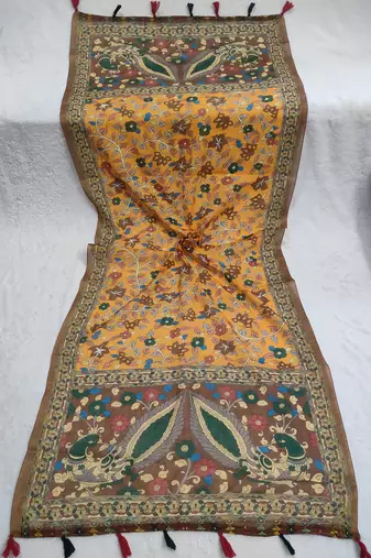 Digital print lilen blend zari dupatta for women and girls to wear on gown chaniya choli kurti etc