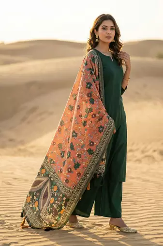 Digital print lilen blend zari dupatta for women and girls to wear on gown chaniya choli kurti etc