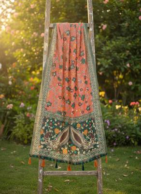 Digital print lilen blend zari dupatta for women and girls to wear on gown chaniya choli kurti etc 3