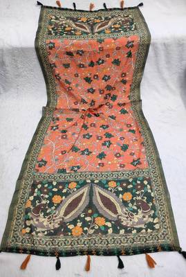 Digital print lilen blend zari dupatta for women and girls to wear on gown chaniya choli kurti etc 4
