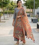 Digital print lilen blend zari dupatta for women and girls to wear on gown chaniya choli kurti etc