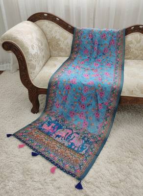Digital print lilen blend zari dupatta for women and girls to wear on gown chaniya choli kurti etc 3