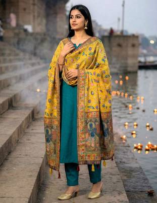 Digital print lilen blend zari dupatta for women and girls to wear on gown chaniya choli kurti etc 2