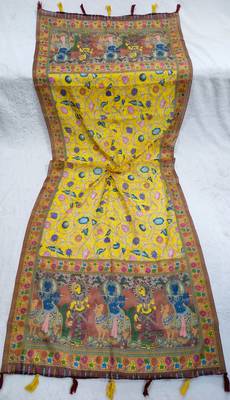 Digital print lilen blend zari dupatta for women and girls to wear on gown chaniya choli kurti etc 4