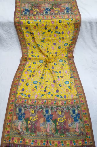 Digital print lilen blend zari dupatta for women and girls to wear on gown chaniya choli kurti etc