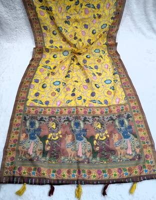 Digital print lilen blend zari dupatta for women and girls to wear on gown chaniya choli kurti etc 5