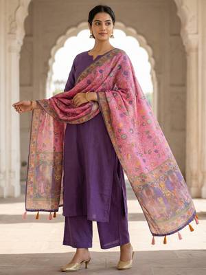 Digital print lilen blend zari dupatta for women and girls to wear on gown chaniya choli kurti etc 1