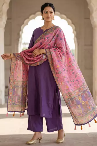 Digital print lilen blend zari dupatta for women and girls to wear on gown chaniya choli kurti etc