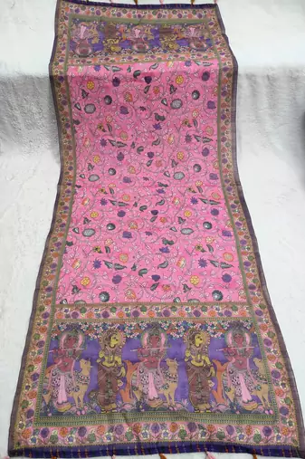 Digital print lilen blend zari dupatta for women and girls to wear on gown chaniya choli kurti etc