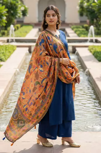 Digital print lilen blend zari dupatta for women and girls to wear on gown chaniya choli kurti etc