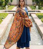Digital print lilen blend zari dupatta for women and girls to wear on gown chaniya choli kurti etc