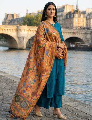 Digital print lilen blend zari dupatta for women and girls to wear on gown chaniya choli kurti etc 2
