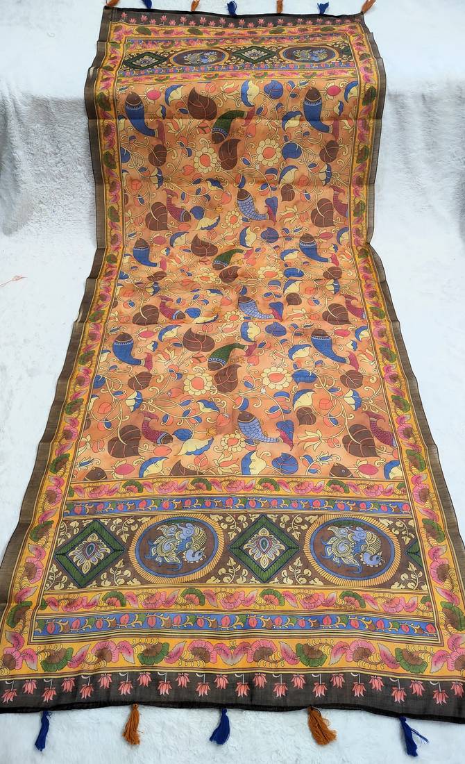 Digital print lilen blend zari dupatta for women and girls to wear on gown chaniya choli kurti etc