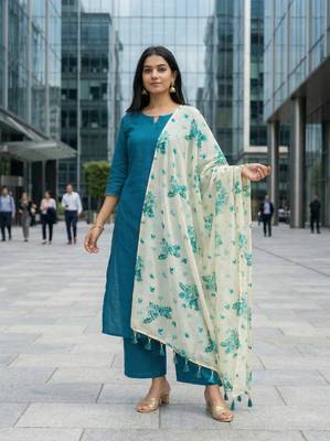 Digital print cotton chanderi silk dupatta for women and girls to wear on gown chaniya choli kurti etc 1