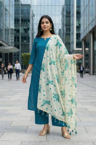 Digital print cotton chanderi silk dupatta for women and girls to wear on gown chaniya choli kurti etc