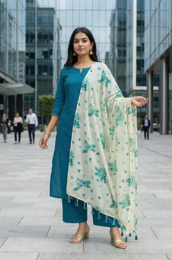 Digital print cotton chanderi silk dupatta for women and girls to wear on gown chaniya choli kurti etc