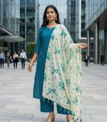 Digital print cotton chanderi silk dupatta for women and girls to wear on gown chaniya choli kurti etc