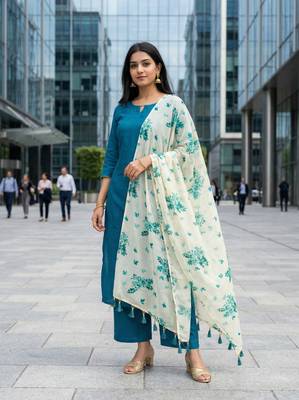 Digital print cotton chanderi silk dupatta for women and girls to wear on gown chaniya choli kurti etc 2