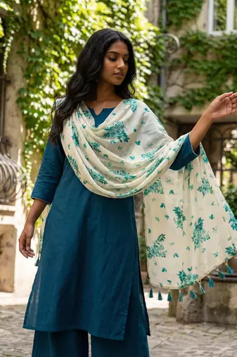 Digital print cotton chanderi silk dupatta for women and girls to wear on gown chaniya choli kurti etc