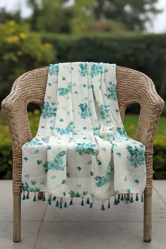Digital print cotton chanderi silk dupatta for women and girls to wear on gown chaniya choli kurti etc
