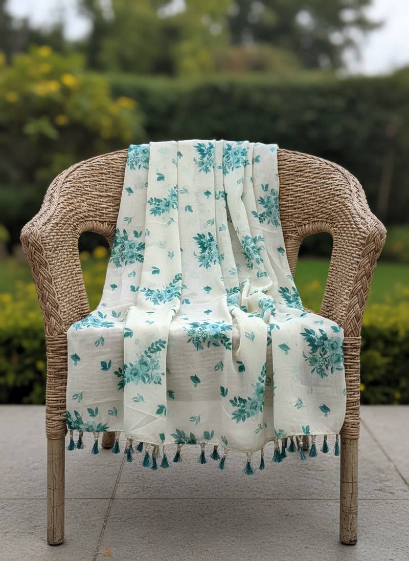 Digital print cotton chanderi silk dupatta for women and girls to wear on gown chaniya choli kurti etc