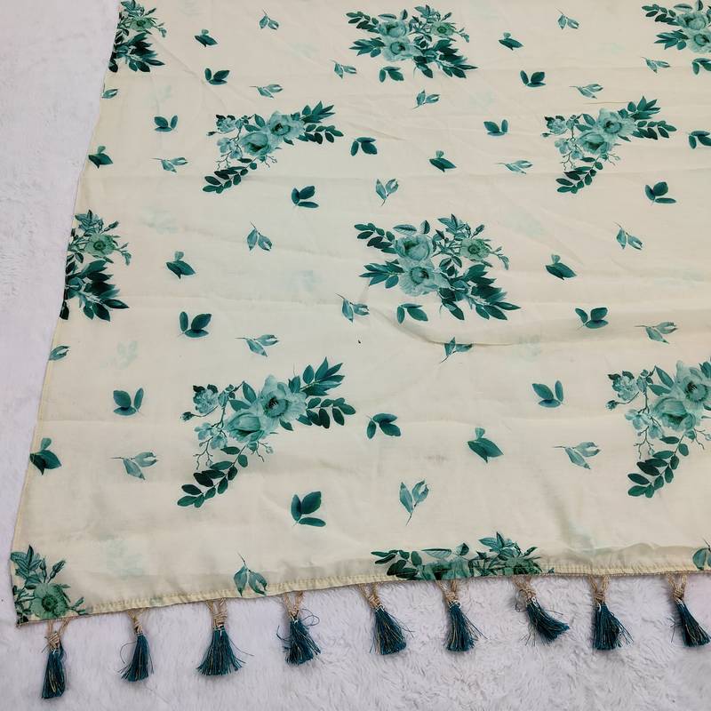 Digital print cotton chanderi silk dupatta for women and girls to wear on gown chaniya choli kurti etc