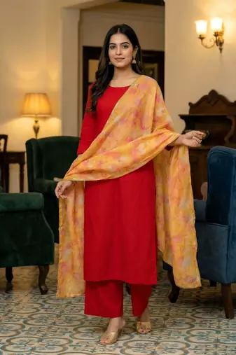 Printed orgenza silk multi sequnce lace work dupatta