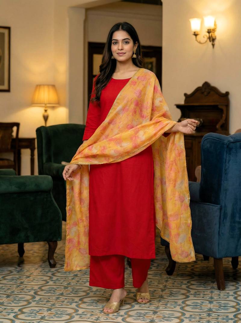 Printed orgenza silk multi sequnce lace work dupatta