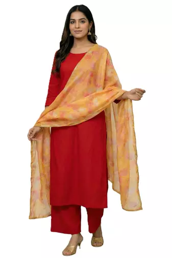 Printed orgenza silk multi sequnce lace work dupatta