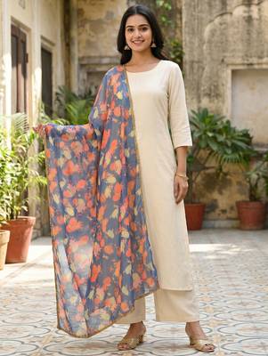 Printed orgenza silk multi sequnce lace work dupatta 2