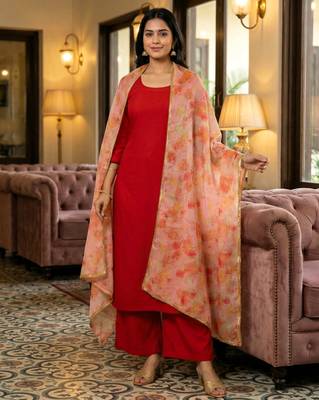 Printed orgenza silk multi sequnce lace work dupatta 1