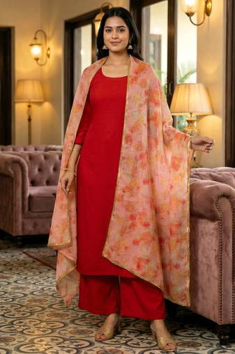 Printed orgenza silk multi sequnce lace work dupatta