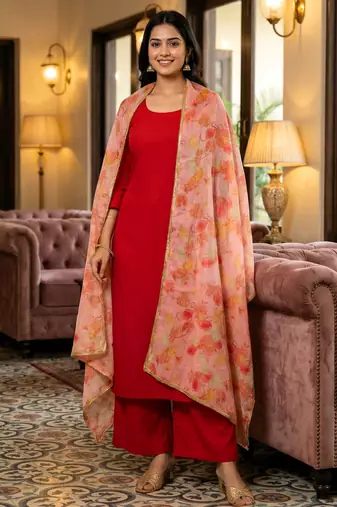 Printed orgenza silk multi sequnce lace work dupatta