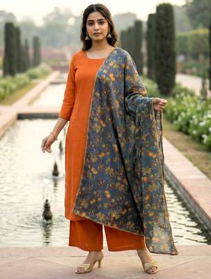 Printed orgenza silk multi sequnce lace work dupatta 1
