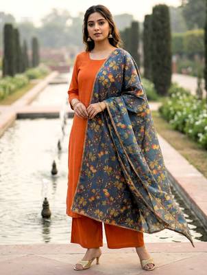 Printed orgenza silk multi sequnce lace work dupatta 2