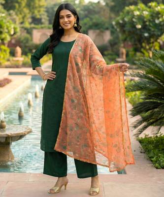 Printed orgenza silk multi sequnce lace work dupatta 1