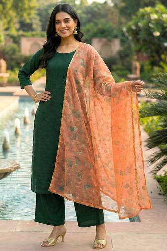 Printed orgenza silk multi sequnce lace work dupatta