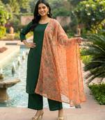 Printed orgenza silk multi sequnce lace work dupatta