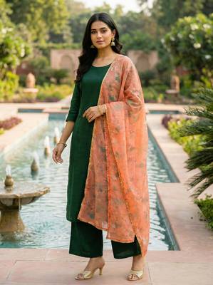 Printed orgenza silk multi sequnce lace work dupatta 2