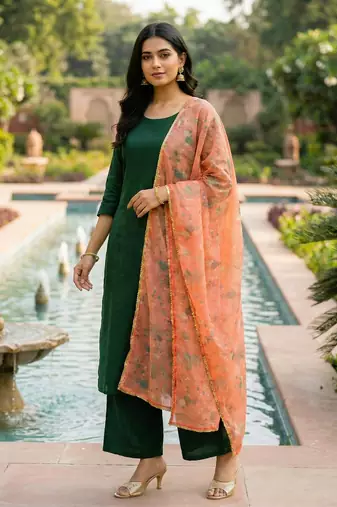 Printed orgenza silk multi sequnce lace work dupatta