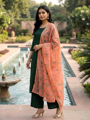 Printed orgenza silk multi sequnce lace work dupatta 3