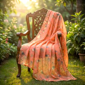Printed orgenza silk multi sequnce lace work dupatta 4