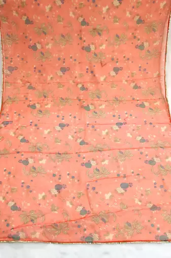 Printed orgenza silk multi sequnce lace work dupatta