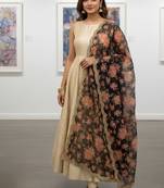 Printed orgenza silk multi sequnce lace work dupatta