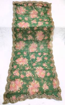 Printed orgenza silk multi sequnce lace work dupatta 2