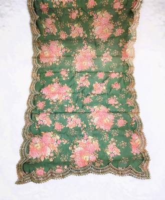 Printed orgenza silk multi sequnce lace work dupatta 3