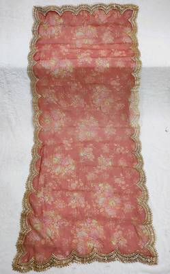 Printed orgenza silk multi sequnce lace work dupatta 1