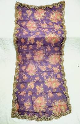 Printed orgenza silk multi sequnce lace work dupatta 4