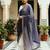 Neavy blue solid colour orgenza silk fabric thred embrodery dupatta