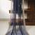 Neavy blue solid colour orgenza silk fabric thred embrodery dupatta